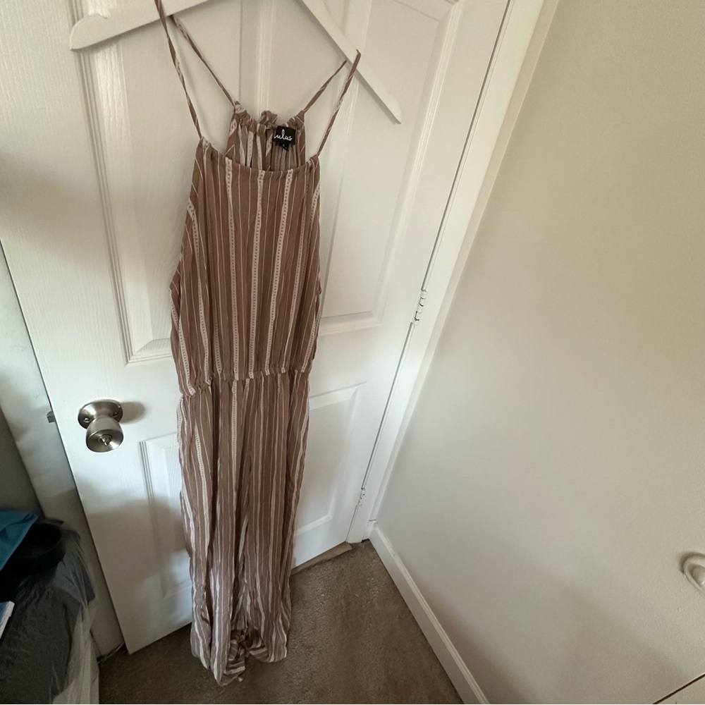 Brown and White Jumpsuit